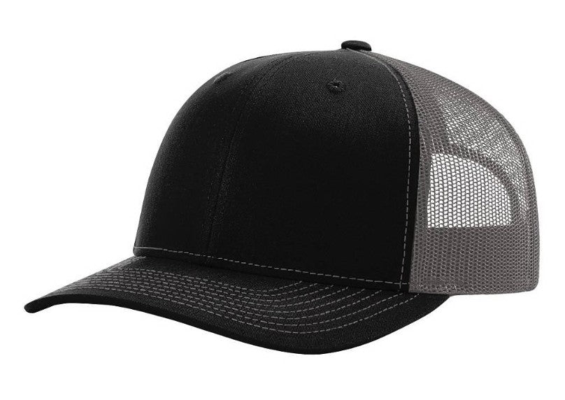 black and charcoal hat