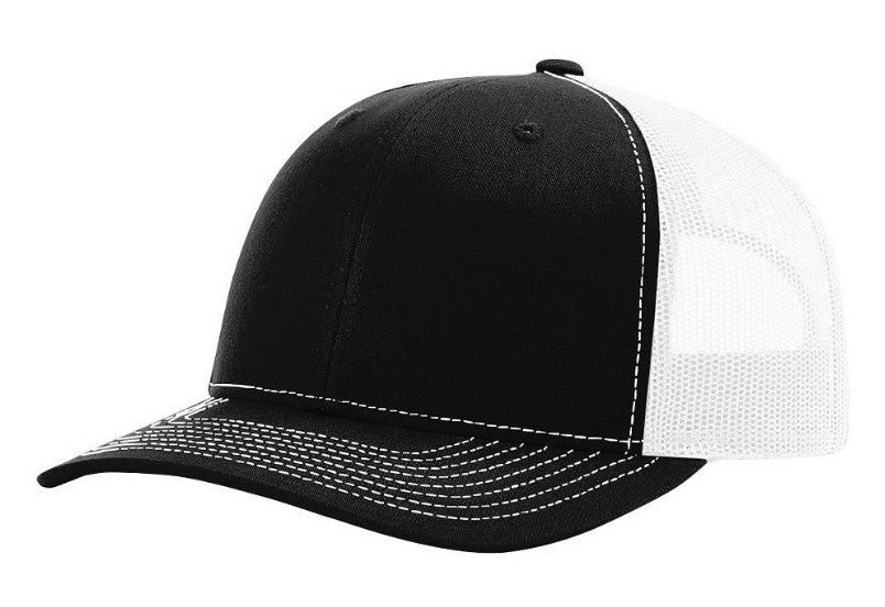 black and white hat