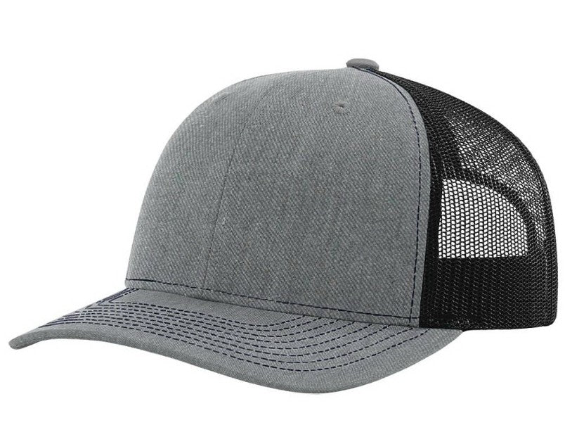 heather grey and black hat