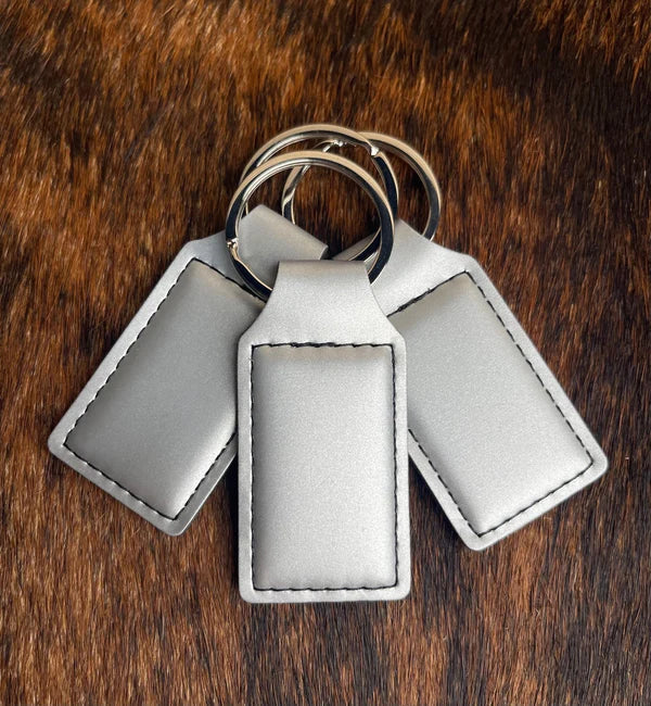 silver and black keychain